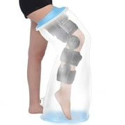 Extra Wide Leg Cast Cover for Shower after Knee Surgery with Non-Slip Bottom Reusable Large Shower Boots